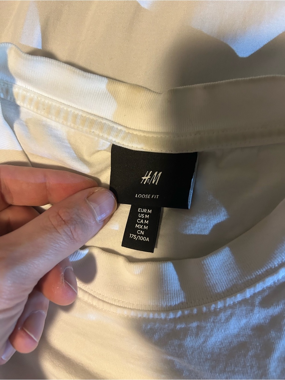 H&M White Loose-Fit Crew Neck Tee